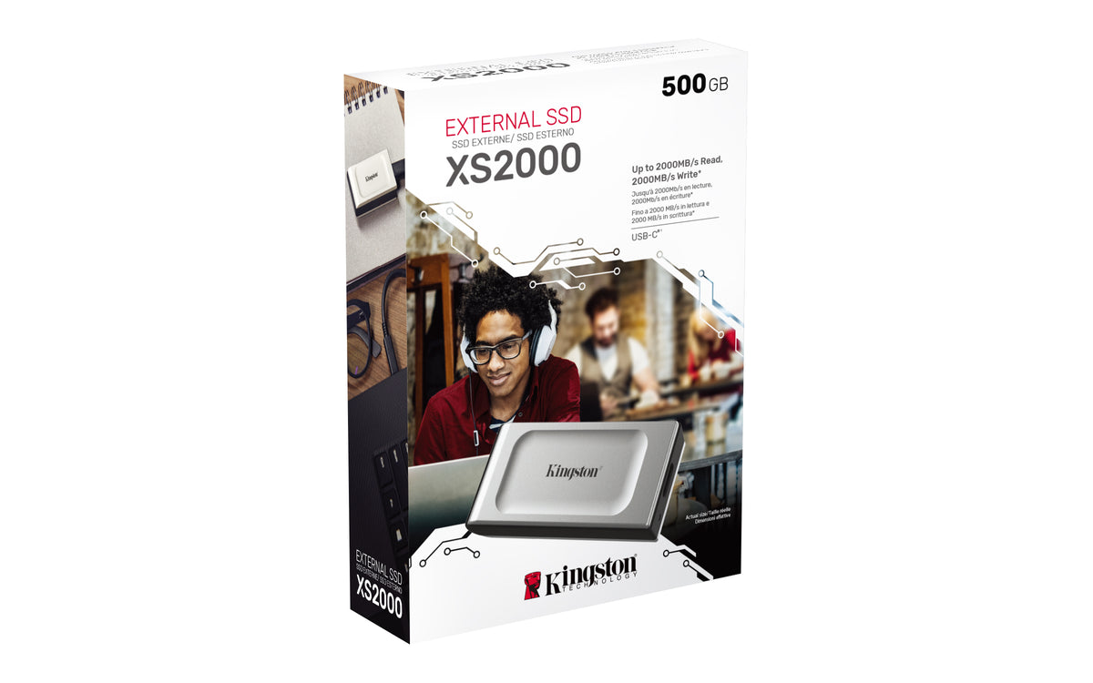 Disco SSD Kingston External XS2000 500GB / SXS2000/500G preto, prateado - imagem 6
