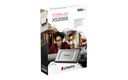 Disco SSD Kingston External XS2000 500GB / SXS2000/500G preto, prateado - imagem 6