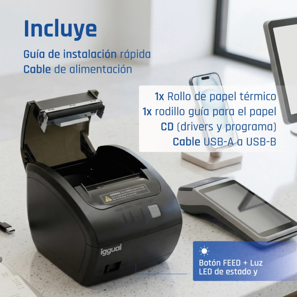 Impressora iggual térmica TP EASY 80 USB+RJ11 WiFi - imagem 10