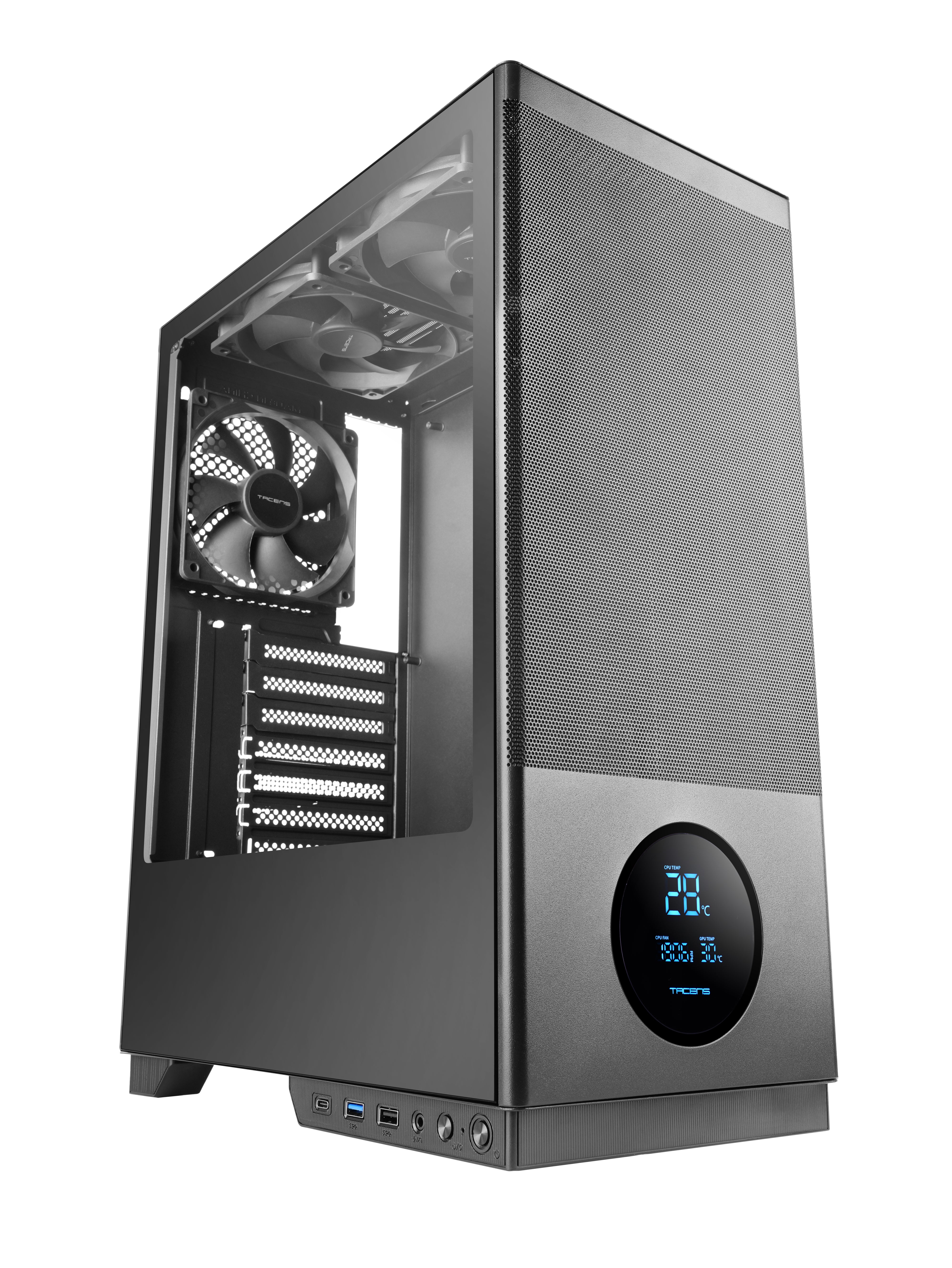 Caixa de Computador TACENS Caja Atx Ecrã Ventis 3X120mm Preto