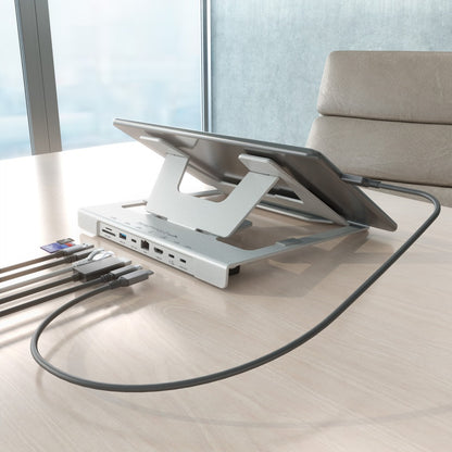 Suporte de secretária - Aisens USB Tipo C Docking ASUC-7P045-GR/ 1xUSB/ 1xUSB Tipo-C/ 1xHDMI/ 1xRJ45/ 1xLector de Cartão / 1xUSB Tipo-C PD
