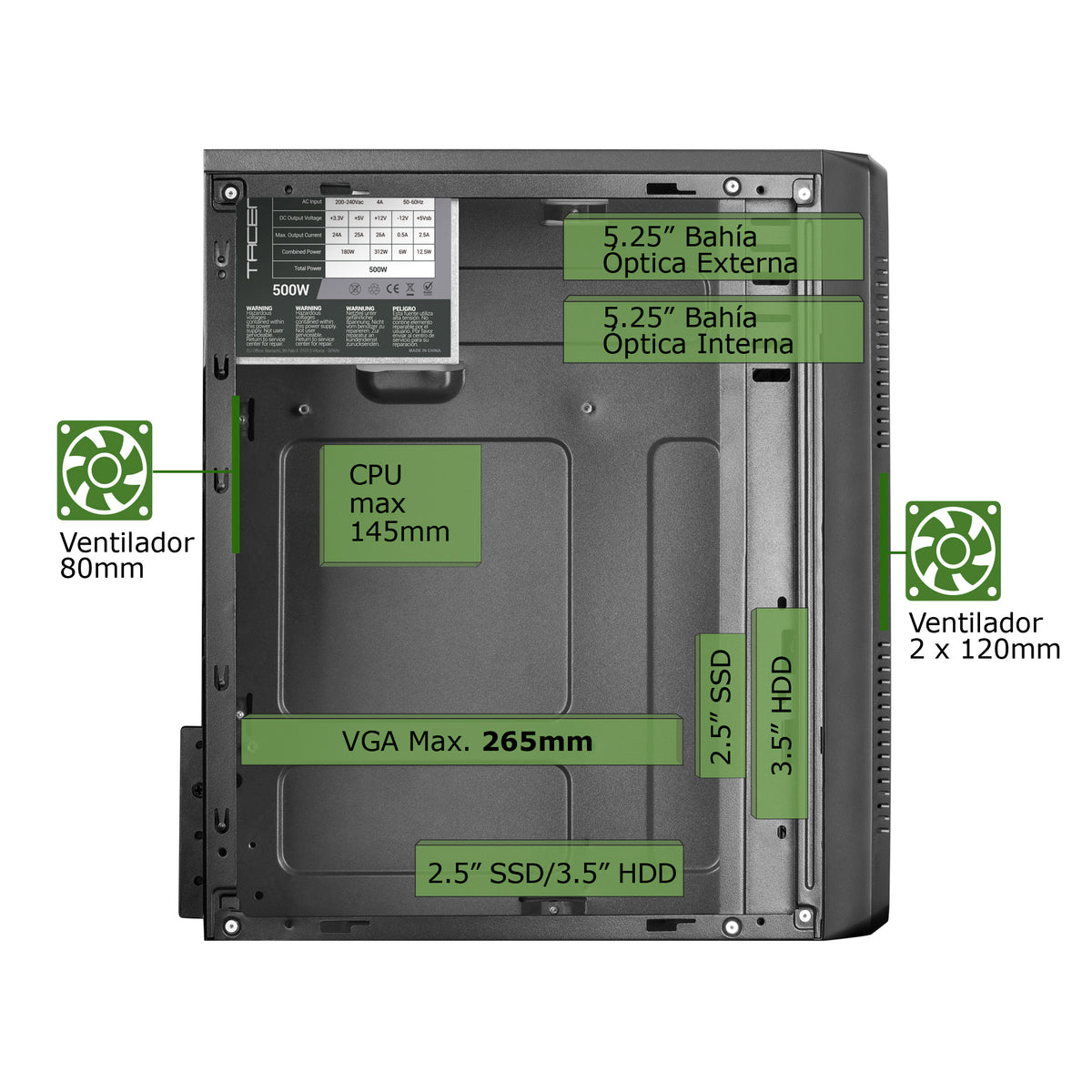 Fonte de Alimentação TACENS Micro-atx ACM500 500w - imagem 11