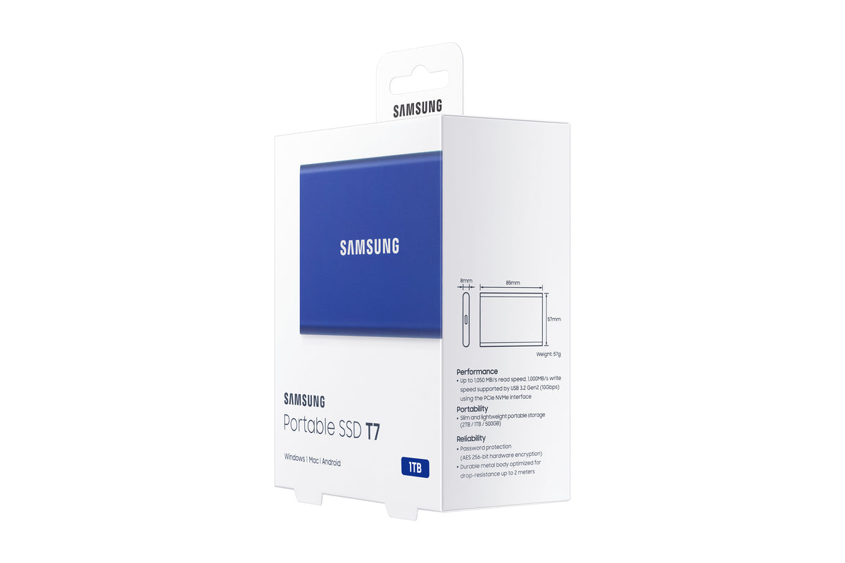 Disco SSD Samsung T7 Externo 1TB NVMe USB 3.2 Azul - imagem 15