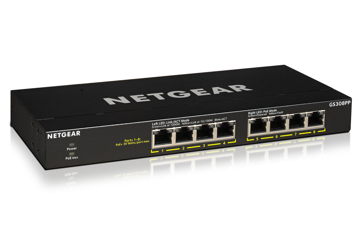 Switch Netgear GS308PP / GS308PP-100EUS preto - imagem 3
