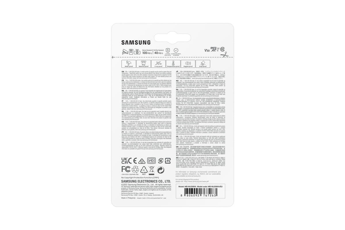 Cartão de Memória Samsung MicroSDHC Pro Endurance 256GB Clase 10 c/a - imagem 13