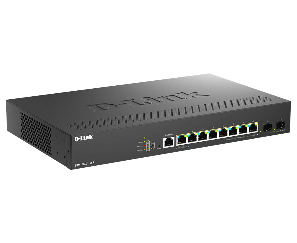 Switch de Rede D-Link DMS-1250-10SP/E 8xMG 2xSFP+ L2 PoE - imagem 4