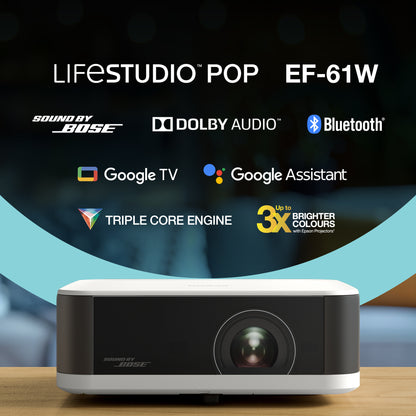 Projetor Epson EF-61W WXGA 700L LCD 1080p Branco