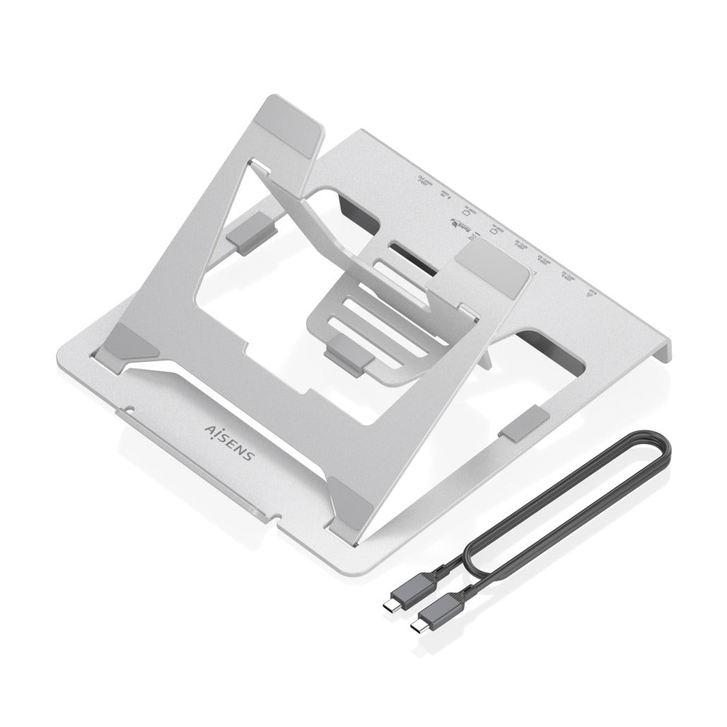 Suporte de Secretária - Aisens USB Docking Tipo-C ASUC-7P046-GR/ 2xUSB/ 1xUSB Tipo-C/ 2xHDMI/ 1xRJ45/ 1xUSB Tipo-C PD/ cinzento