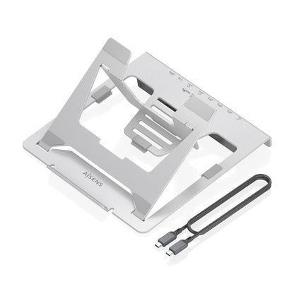 Suporte de Secretária - Aisens USB Docking Tipo-C ASUC-7P046-GR/ 2xUSB/ 1xUSB Tipo-C/ 2xHDMI/ 1xRJ45/ 1xUSB Tipo-C PD/ cinzento