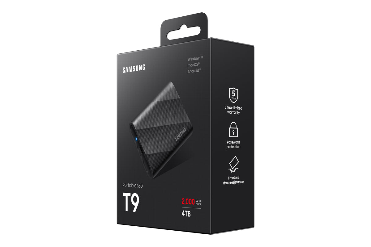 Disco SSD Samsung External T9 4TB / MU-PG4T0B/EU preto - imagem 11
