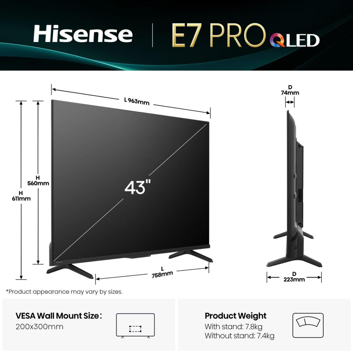 Televisão Hisense 43E77Q - Hisense