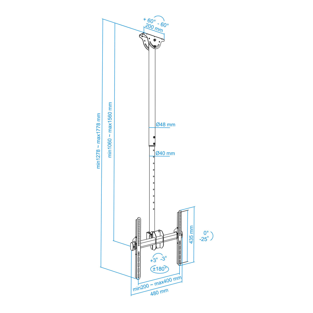Tooq LPCE115TSLI-B SoporteTV Gir/Incl/Ext 32-55" - imagem 11