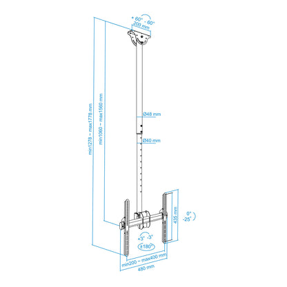 Tooq LPCE115TSLI-B SoporteTV Gir/Incl/Ext 32-55" - imagem 11