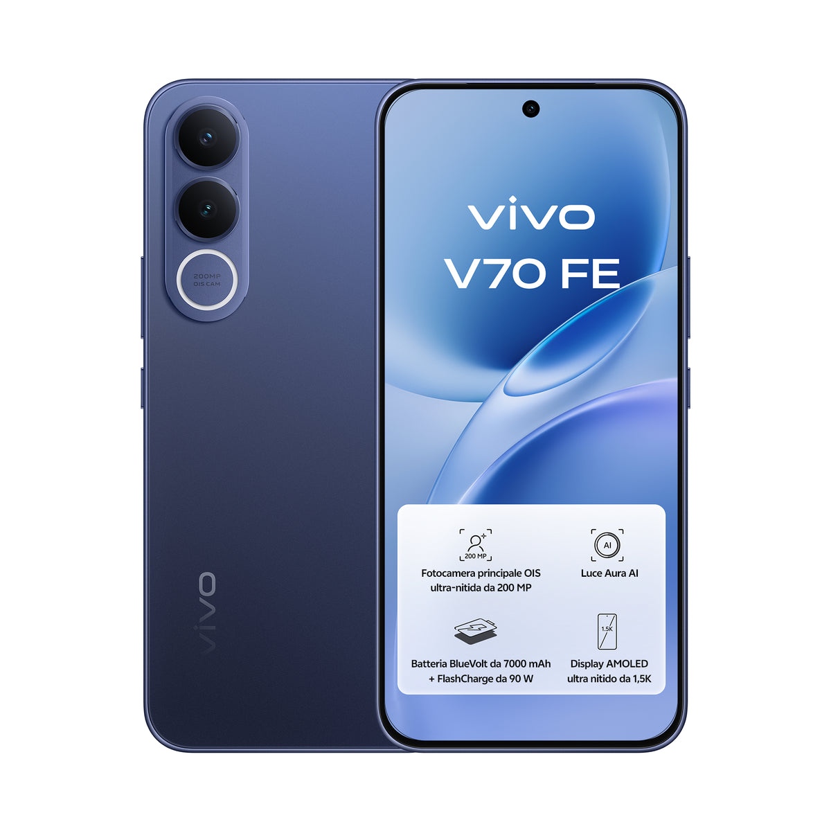 Vivo V70 FE 8GB/ 256GB/ 6,83" Smartphone / 5G/ Azul / Inclui Cargador + auscultadores