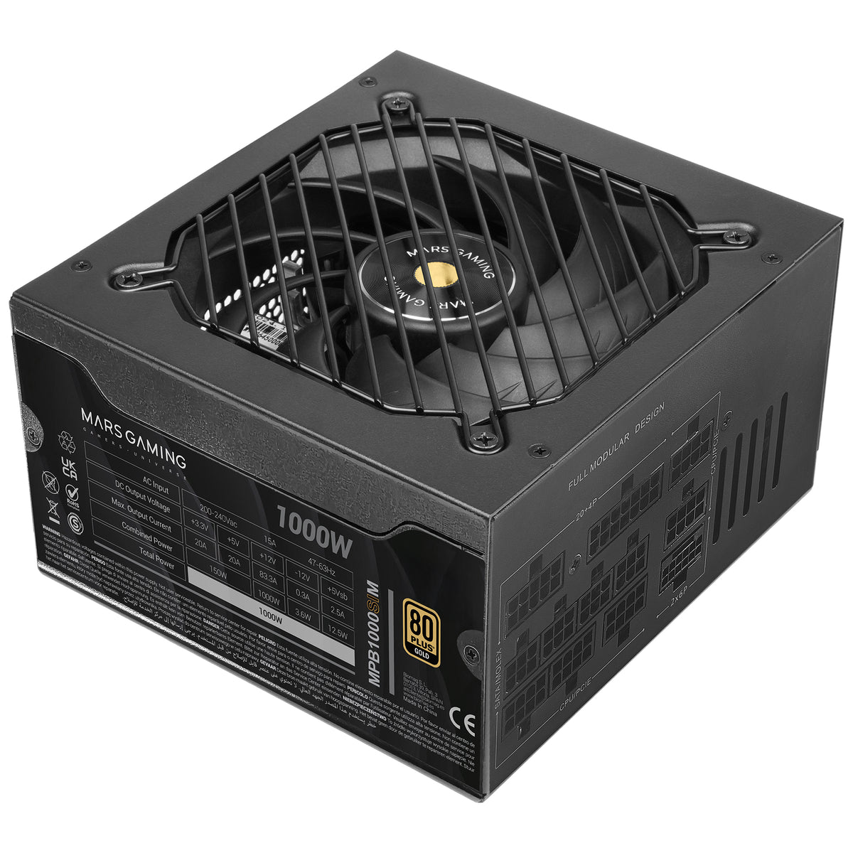 Fonte de Alimentação MARS Gaming Fuente Alimen.1000W Atx3.1 FullMod - imagem 3