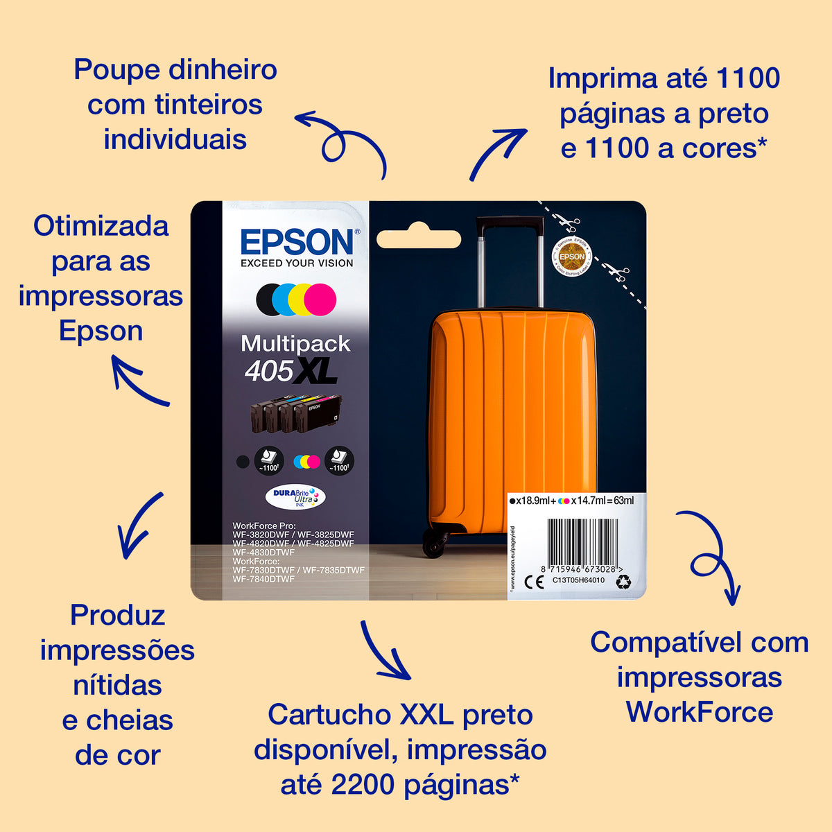 Epson Ink 405XL / C13T05H64010 BK,C,M,e XL Multipack