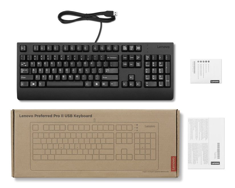 Teclado Lenovo Preferred Pro II USB AI / 4Y41R64596 preto - imagem 3