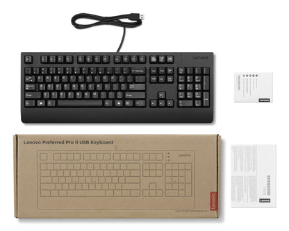 Teclado Lenovo Preferred Pro II USB AI / 4Y41R64596 preto - imagem 3