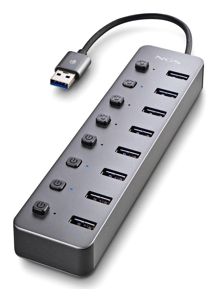 Hub USB NGS IHUB8 / 8xUSB 3.0 / cinzento