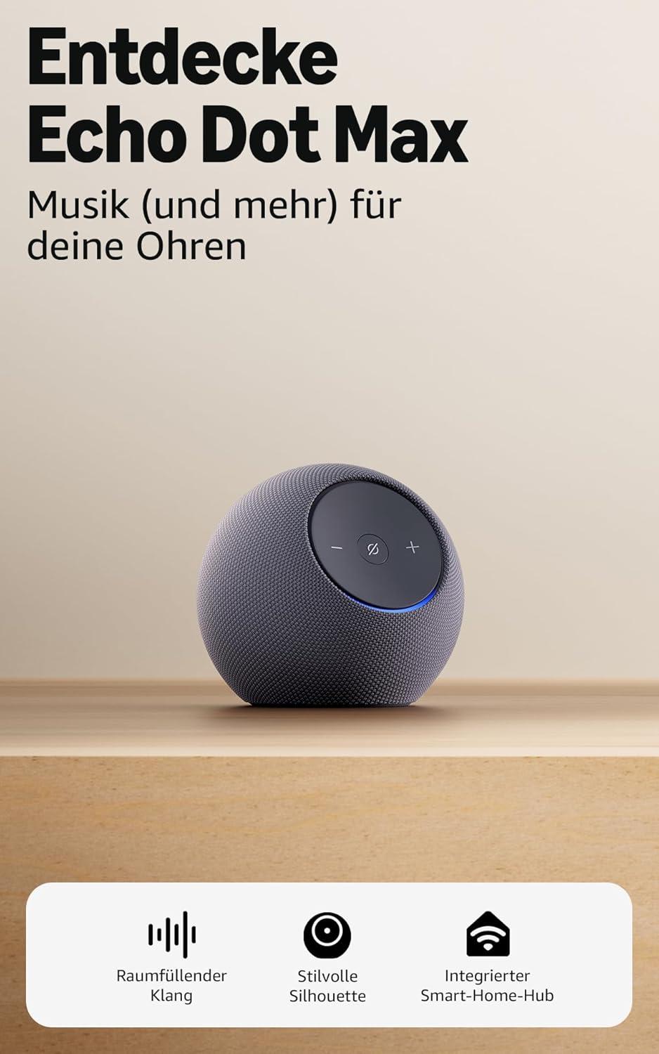 Coluna Amazon Smart home control Echo Dot Max / B0DKLFHZDH preto - imagem 2