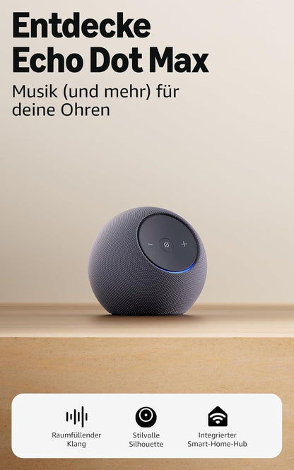 Coluna Amazon Smart home control Echo Dot Max / B0DKLFHZDH preto - imagem 2