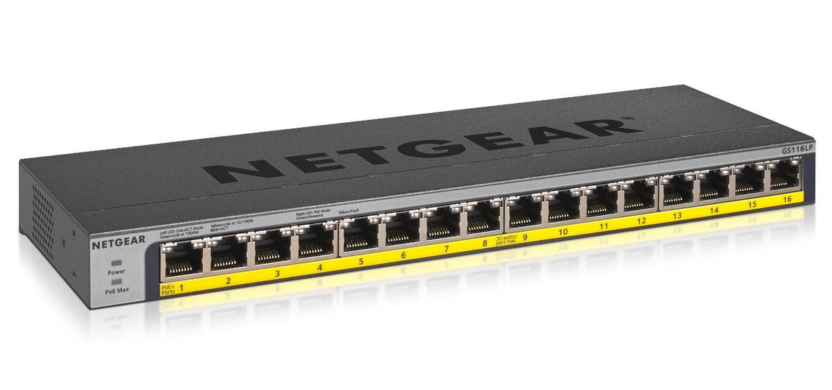 Switch de Rede Netgear GS116LP / GS116LP-100EUS preto - imagem 3