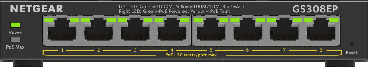 Switch de Rede Netgear GS308EP / GS308EP-100PES preto - imagem 9