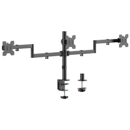 Soporte de Mesa para 3 Monitores Aisens DT27TSR-281/ Giratorio/ Inclinable/ Até 10kg