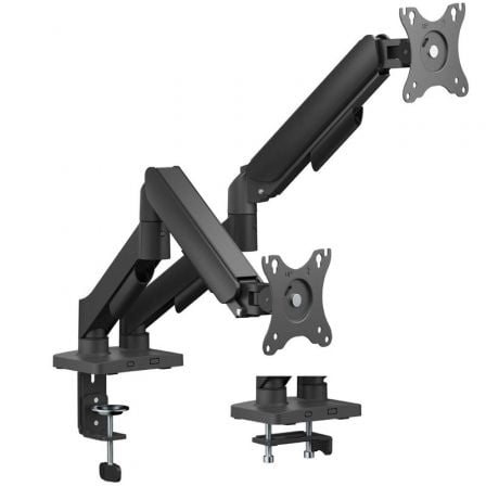 Soporte de Mesa com Contrapeso para 2 Monitores Aisens DT32TSR-357/ Giratorio/ Inclinable/ Até 9kg