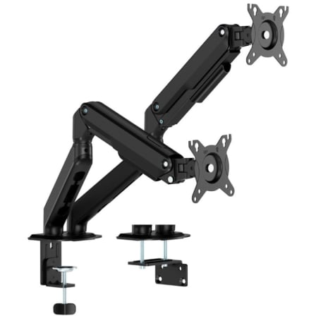 Soporte de Mesa com Contrapeso para 2 Monitores Aisens DT32TSR-451/ Giratorio/ Inclinable/ Até 9kg
