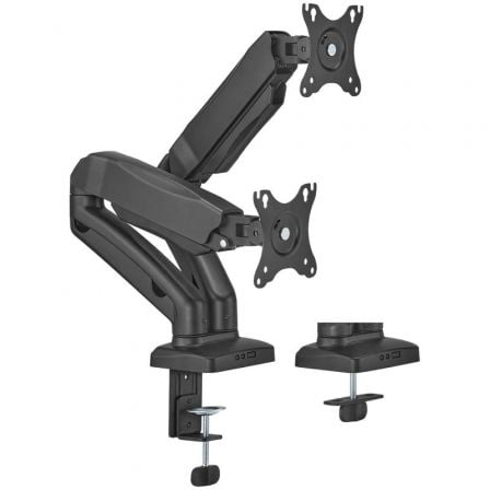 Soporte de Mesa com Contrapeso para 2 Monitores o TV Aisens DT32TSR-221/Giratorio/ Inclinable/ Até 9kg
