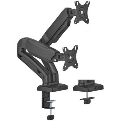 Soporte de Mesa com Contrapeso para 2 Monitores o TV Aisens DT32TSR-221/Giratorio/ Inclinable/ Até 9kg