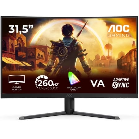 Monitor Gaming Curvo AOC C32G42ZE 31.5"/ Full HD/ 0.3ms/ 240Hz/ VA/ preto