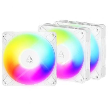 Pack de 3 Ventilador Arctic P12 Pro Reverse A-RGB/ 12cm/ branco