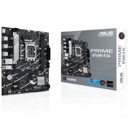 Motherboard Asus Prime B760M-R D4 Socket 1700/ DDR4/ PCIe 4.0/ Micro ATX