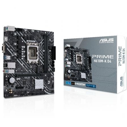 Motherboard Asus Prime H610M-K D4 Socket 1700/ DDR4/ PCIe 4.0/ Micro ATX