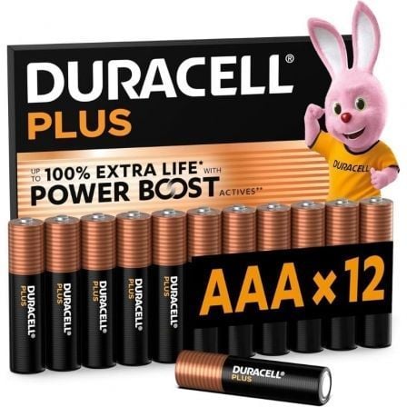Pack de 12 Pilhas AAA Duracell Plus Power Boost DPBLR3B12 / 1.5V / Alcalinas
