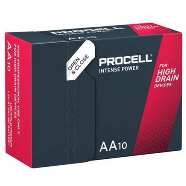 Pack de 10 Pilhas AA LR6 Duracell PROCELL INTENSE POWER DURINTLR6C10 / 1.5V / Alcalinas
