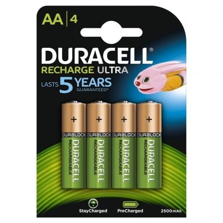 Pack de 4 Pilhas AA Duracell HR06-P / 1.2V / Recarregáveis