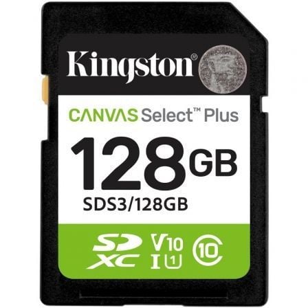 Tarjeta de Memória Kingston CANVAS Select Plus 128GB SD XC/ Clase 10/ 150MBs