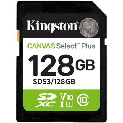 Tarjeta de Memória Kingston CANVAS Select Plus 128GB SD XC/ Clase 10/ 150MBs
