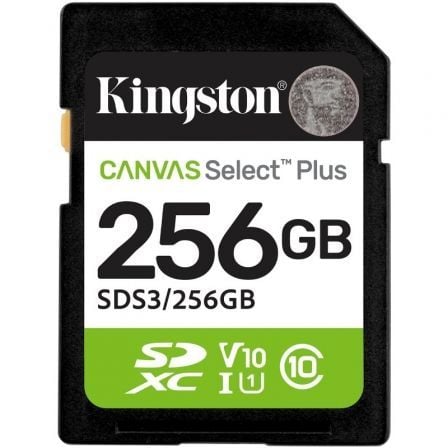 Tarjeta de Memória Kingston CANVAS Select Plus 256GB SD XC/ Clase 10/ 150MBs