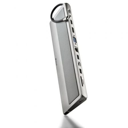 Docking USB Tipo-C NGS WonderDock 12 Pro/ 3xUSB/ 2xHDMI 4K/ 1xVGA/ 1xRJ45/ 1xLector de Tarjetas/ 1xJack 3.5/ 1xUSB Tipo-C PD/ cinzento