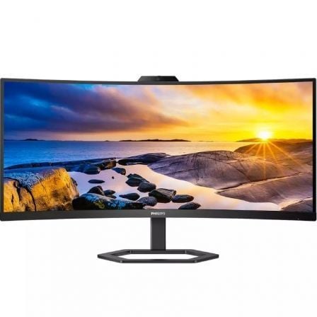 Monitor Profesional Ultrapanorámico Curvo Philips 34E1C5600HE 34"/ WQHD/ Webcam/ Multimedia/ Regulable em altura/ preto