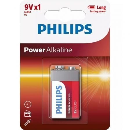 Pilha Alcalina Philips 6LR61P1B/10 / 9V