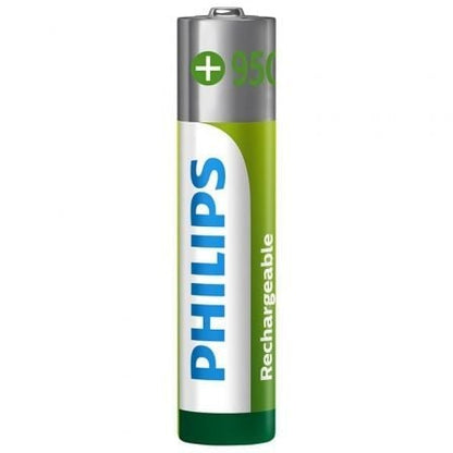 Pack de 4 Pilhas AAA Philips R03B4A95/10 / 1.2V / Recarregáveis