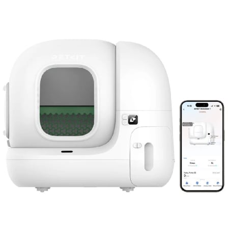 Caixa de Areia Autolimpante para Gatos PetKit PURA MAX 2/ 76L/ Control desde APP/ branco Mate