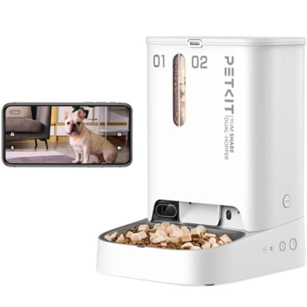 Comedouro Inteligente para Animais PetKit YumShare Dual-Hopper/ Cámara HD/ com microfone