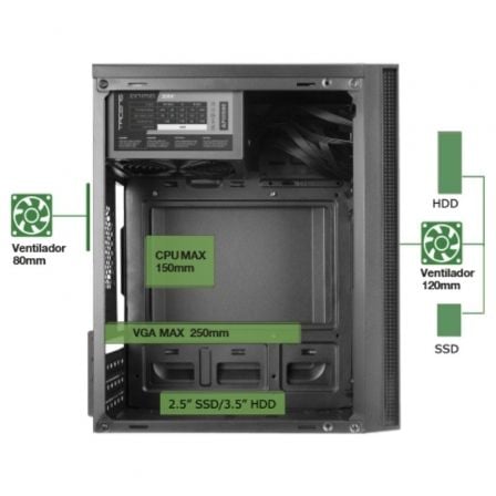 Caixa Minitorre Anima AC5500 con Fuente 500W