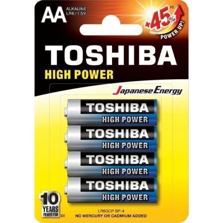 Pack de 4 Pilhas AA Toshiba High Power LR6 / 1.5V / Alcalinas